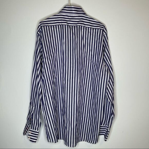 Coogi Classic Purple-White Striped Long Sleeve Button Down in XL 17.5/34-35 - Picture 2 of 7